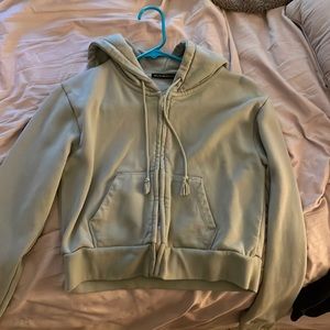 green brandy cropped hoodie